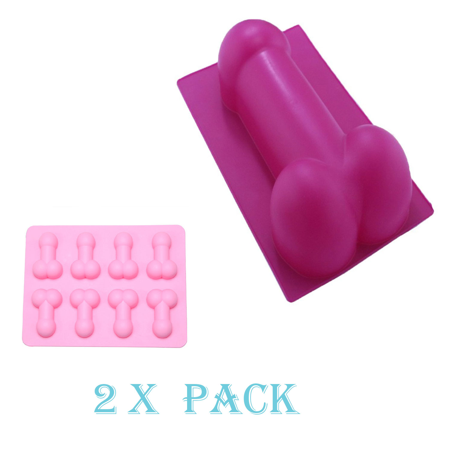 Set of two Penis Molds Silicone Chocolate, Candy, Gummy Mold and Cake